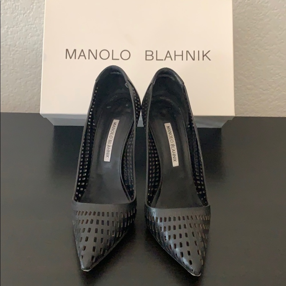 Manolo Blahnik Pussna Pumps, Sz 8